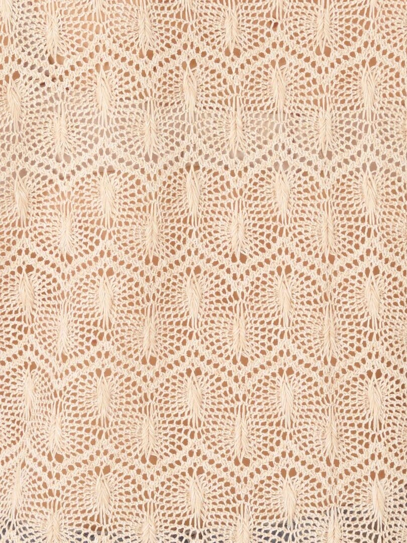Tee shirt maille fantaisie effet macramé   Damart   Beige clair