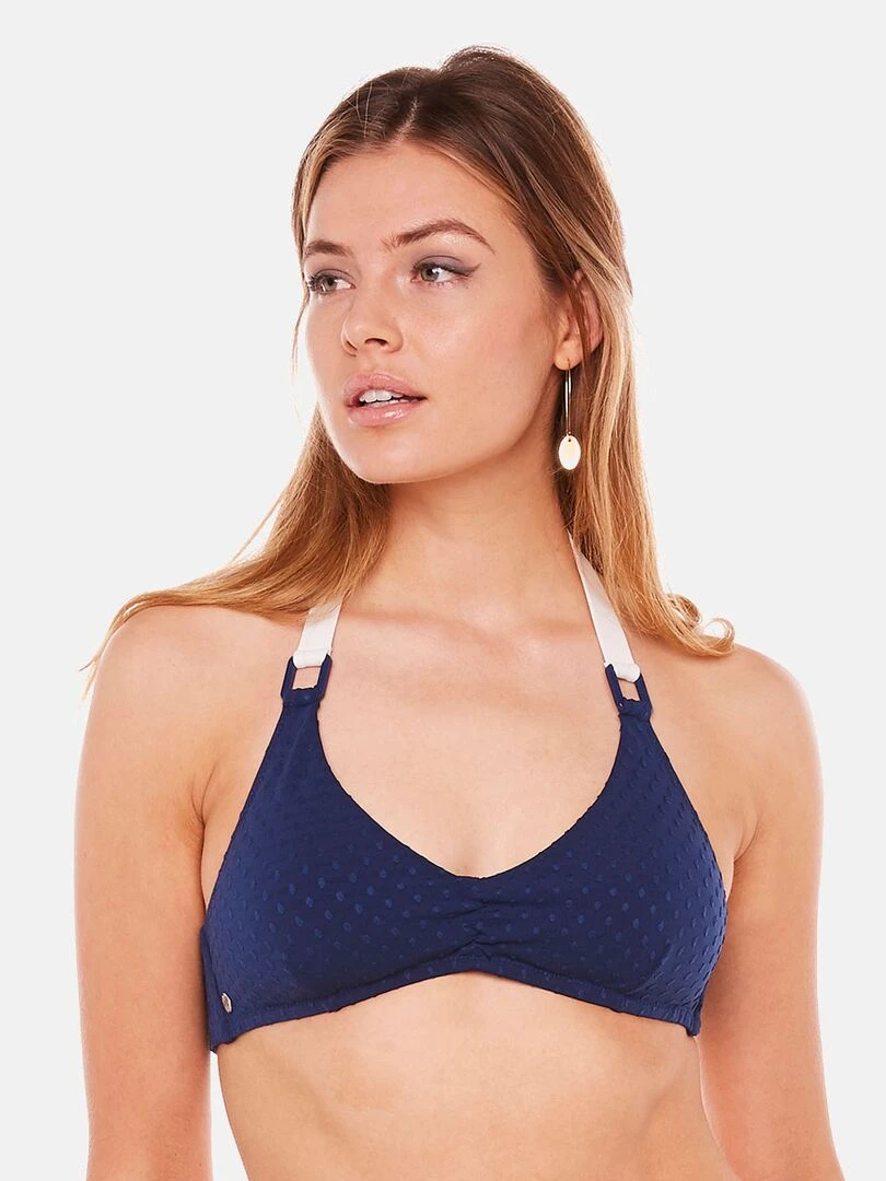 Haut de maillot triangle PAREO   Brigitte Bardot Bain   Bleu