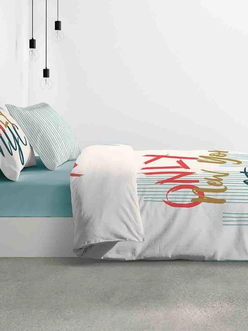 Housse de couette + 2 taies d'oreiller 65x65 cm Coton Only   Blanc