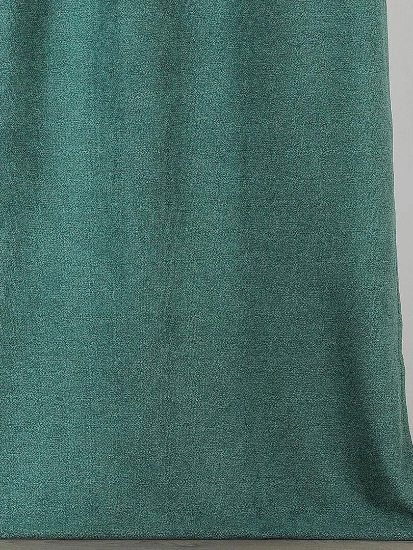 Rideau épais aspect laine chinée à galon fronceur Vert sapin