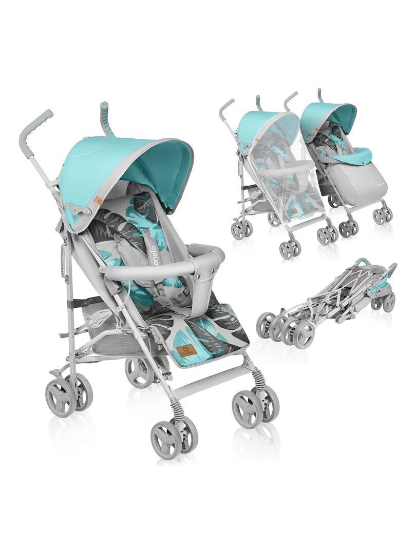 LIONELO Elia Poussette bébé canne compacte De 6 à 36 mois Accessoires inclus Bleu Bleu turquoise