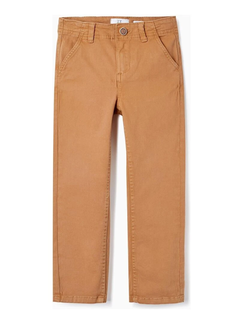 Pantalon Chino En Sergé De Coton Pour Garçon 'Slim Fit' BROTHERS&SISTERS Beige