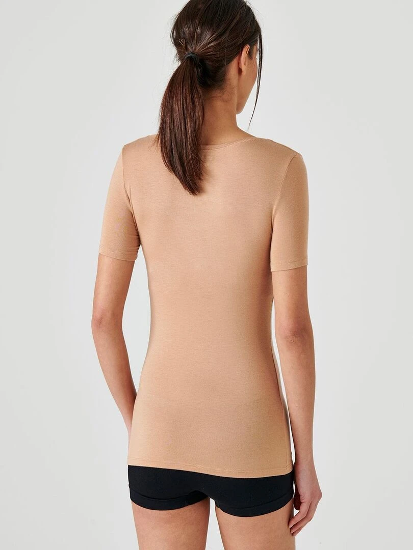 T shirt manches courtes Thermolactyl invisible   Damart   Marron