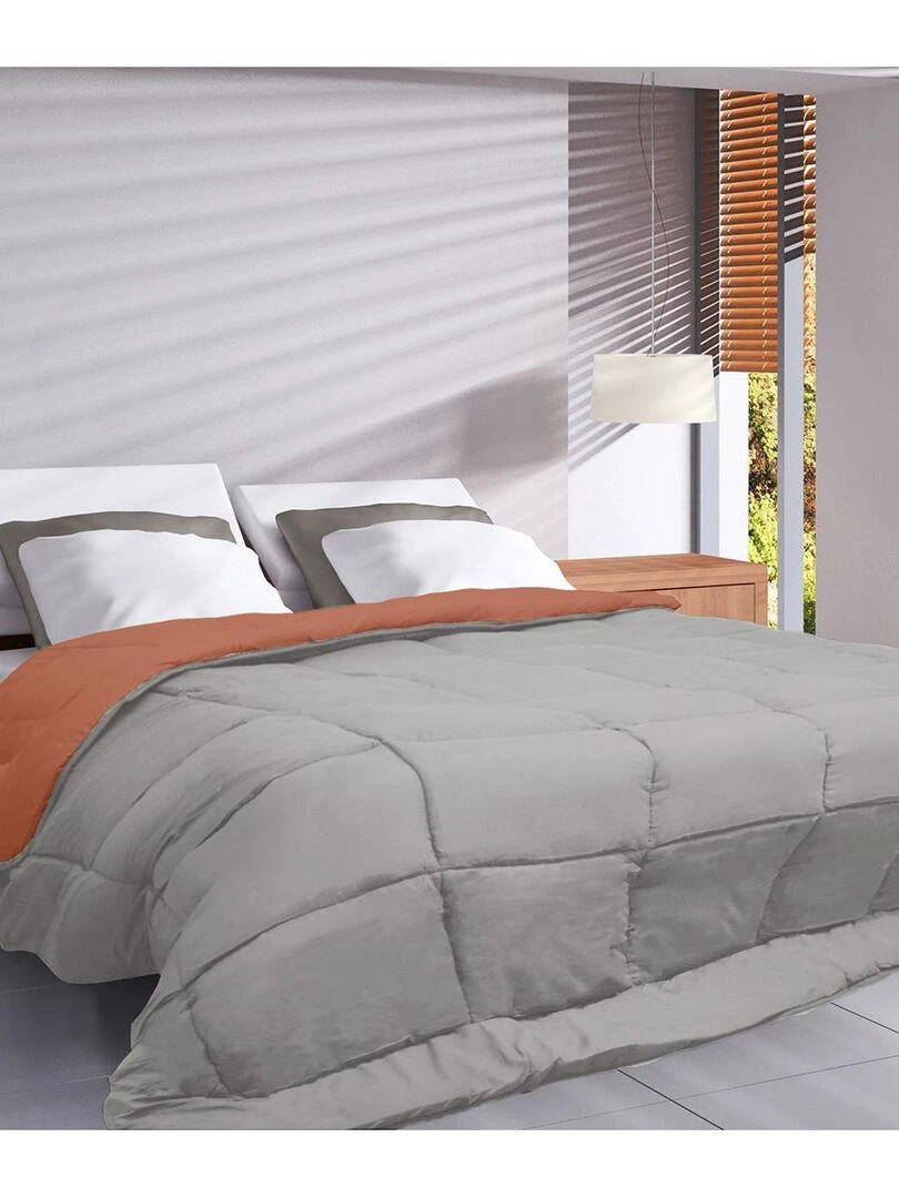 Couette réversible bicolore en microfibre 400 gr/m² Orange