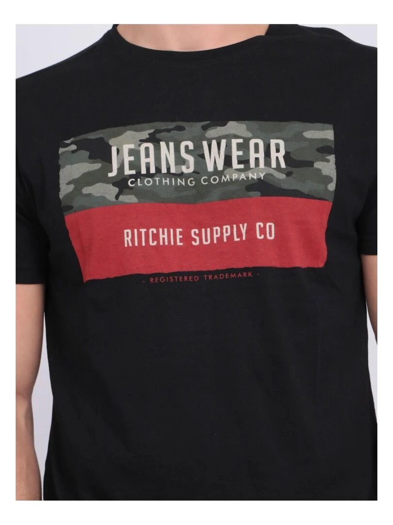 T shirt col rond NALTINO   Noir