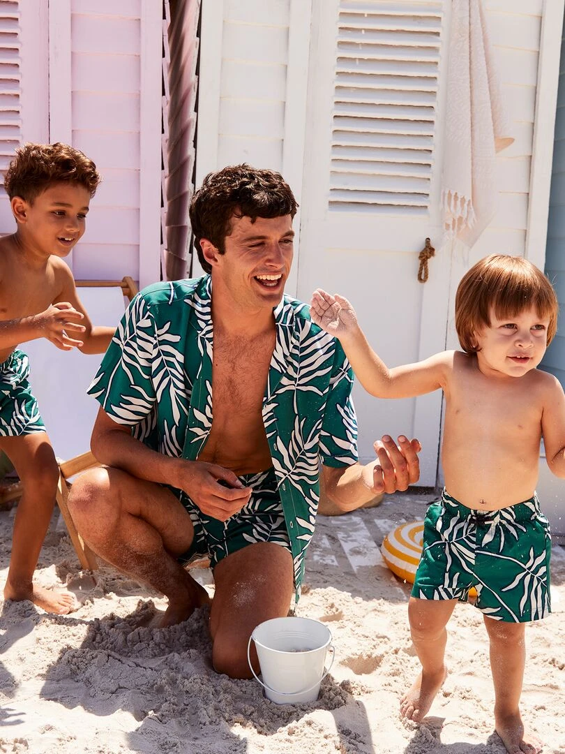 Chemise à manches courtes avec imprimé Vert