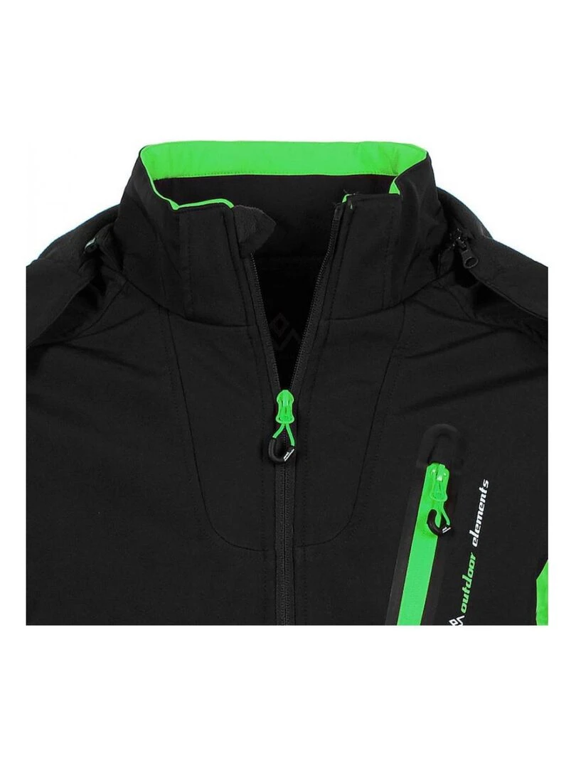 Blouson softshell homme CAVYBA   PEAK MOUNTAIN   Noir Vert