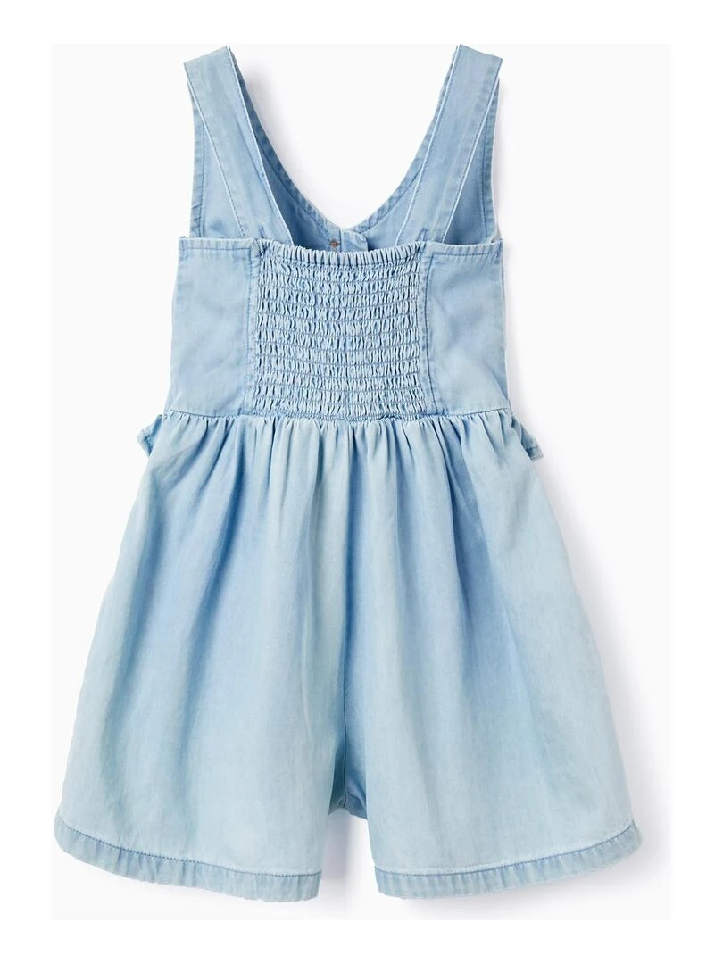 Salopette en jean léger en coton pour fille CUBA Bleu clair