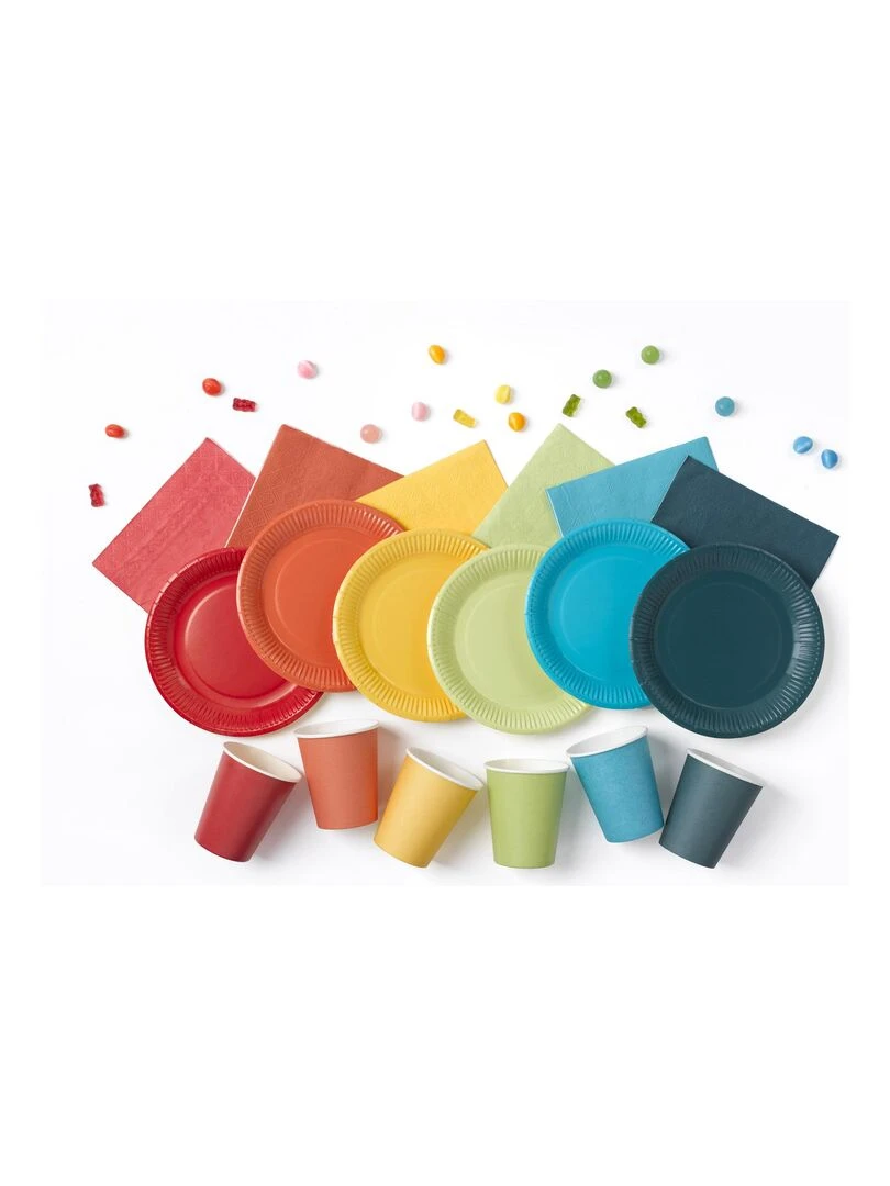 Lot de 20 serviettes en papier Tendance Uni Noir
