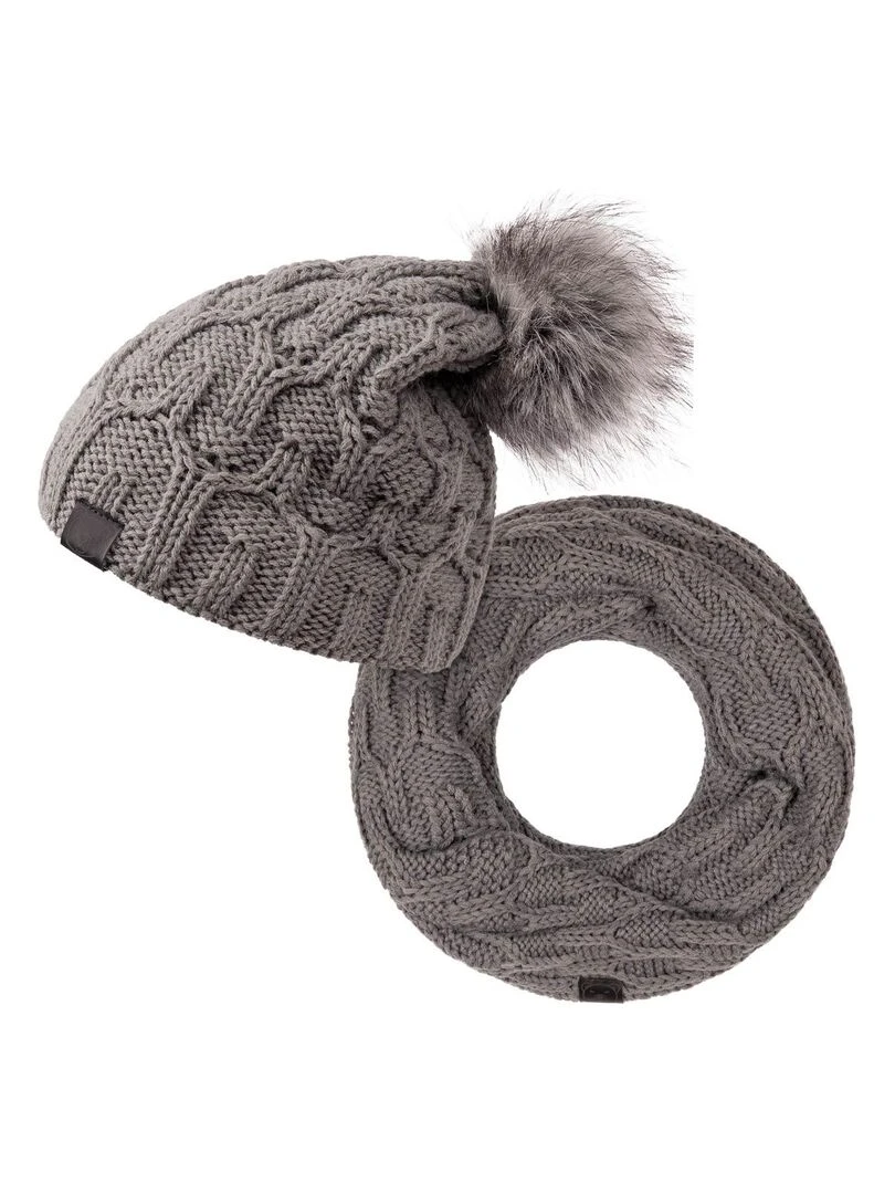 Ensemble Snood Bonnet Maribel Made in UE Gris