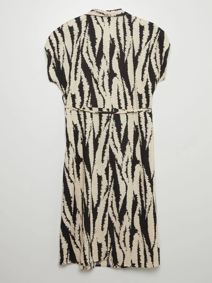 Robe chemise imprimée en lin mélangé 'JDY' Noir