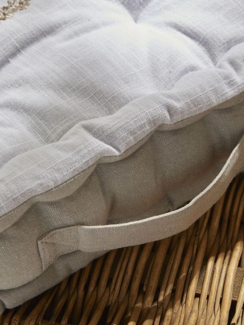 Coussin de sol avec broderies 'CHARME' 'TODAY'   Beige