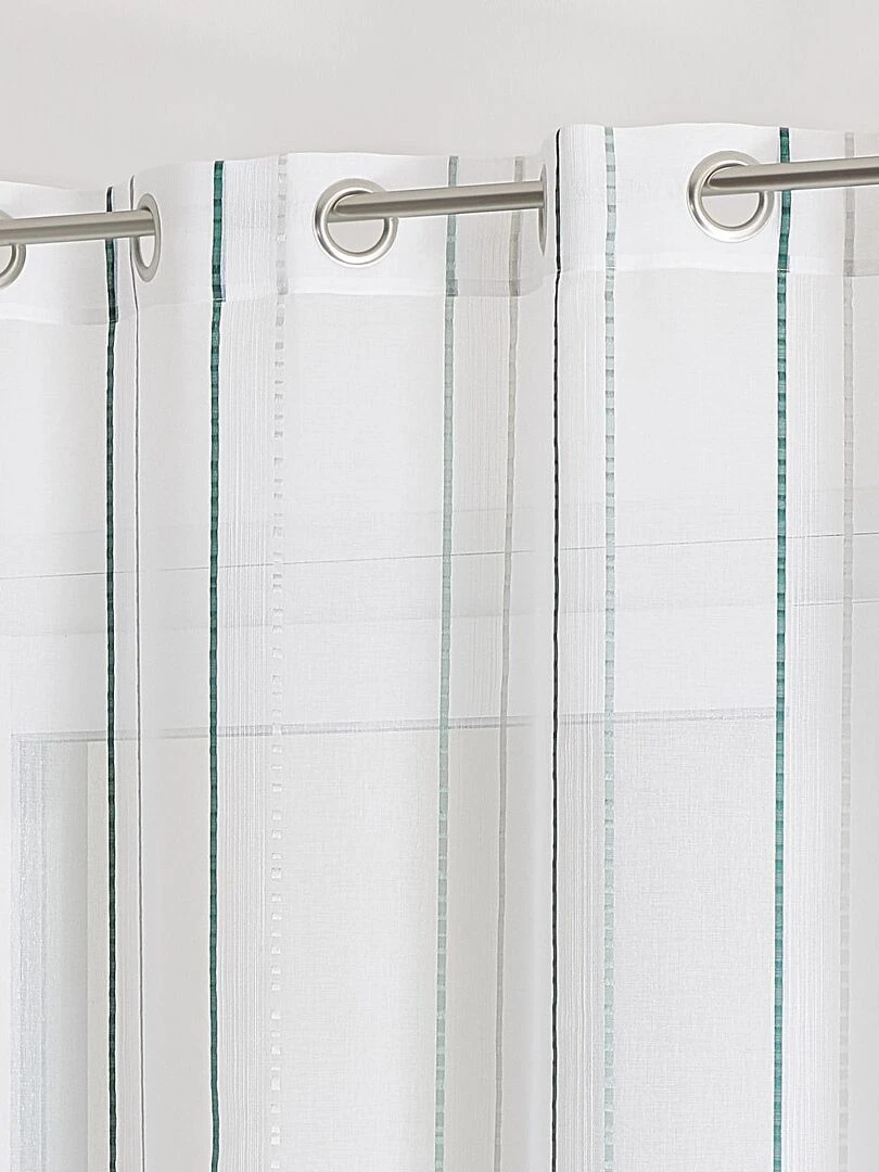 Voilage fantaisie à rayures   Bleu pétrole