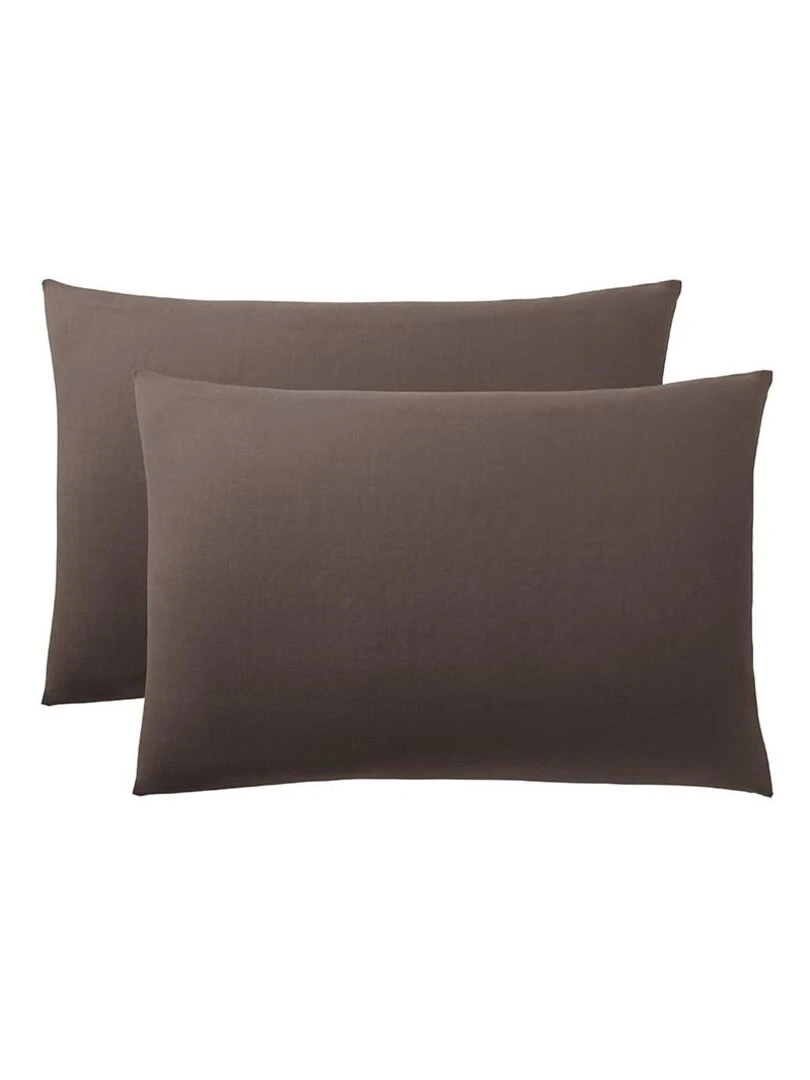 Lot De 2 Taies D'oreiller Choco 50 X 70 Cm / 100% Coton / 57 Fils/cm² Marron chocolat