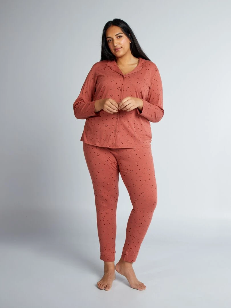 Ensemble pyjama en jersey 2 pièces Rose