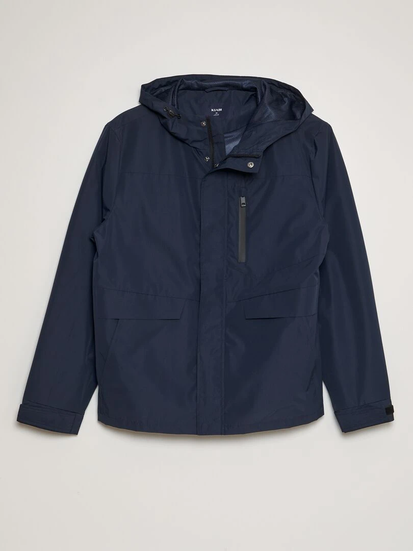 Parka courte et légère à capuche bleu marine