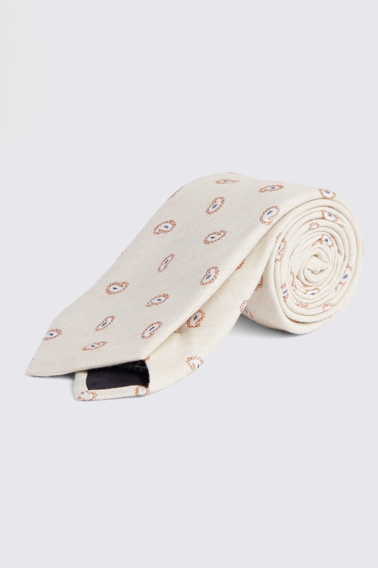Bottinelli Ecru Paisley Tear Tie Buy Online at Moss