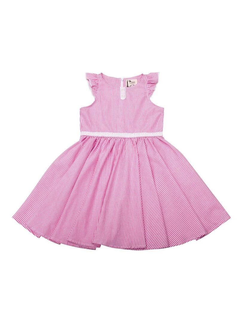 Robe Qui Tourne   Fines Rayures Rose  HEPBURN   La Faute à Voltaire   Rose