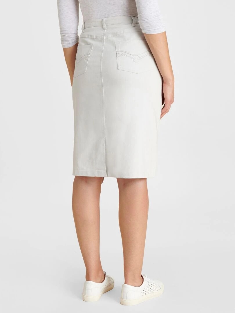 Jupe toile extensible Damart Gris clair