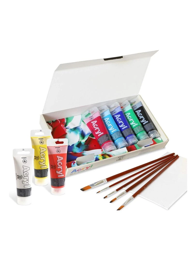 Coffret 8 peintures acrylique et accessoires N/A