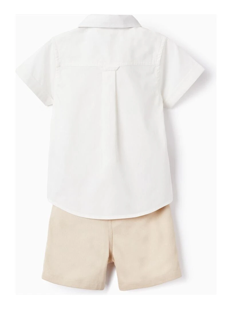 Chemise + Noeud + Short pour Bébé Garçon Blanc