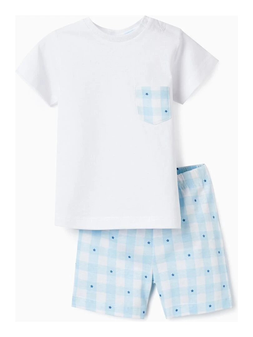 Pyjama en coton pour bébé garçon 'Étoiles' manches courtes ESSENTIALS LINE Blanc