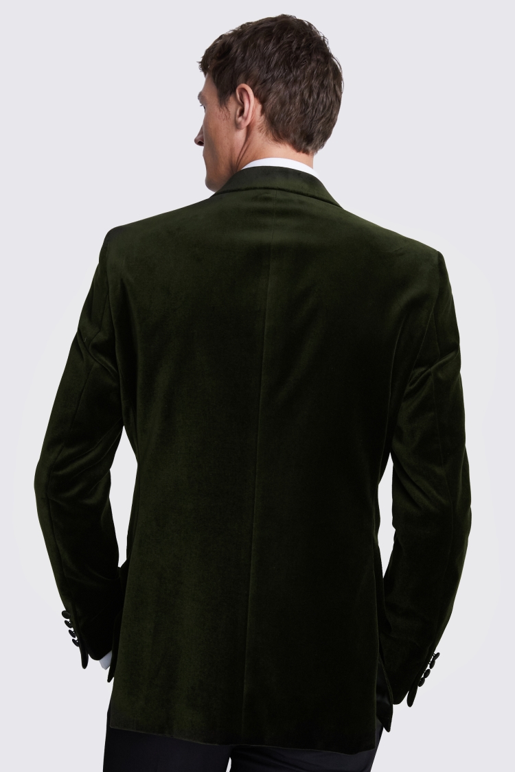 Regular Fit Olive Velvet Jacket   Buy Online at Moss