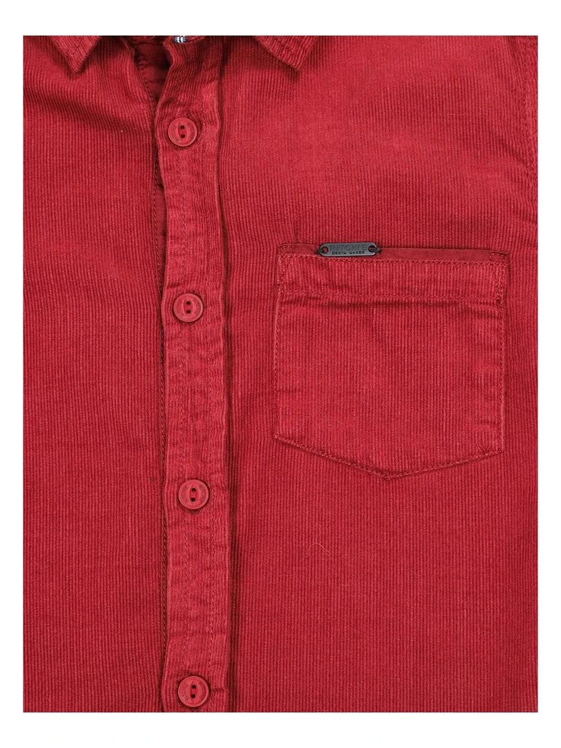 Chemise manches longues velours TOWEN J Bordeaux