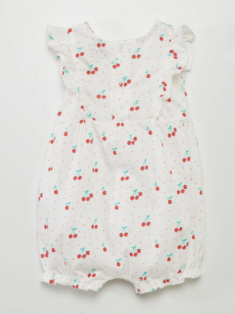 Barboteuse en coton à imprimé   Blanc