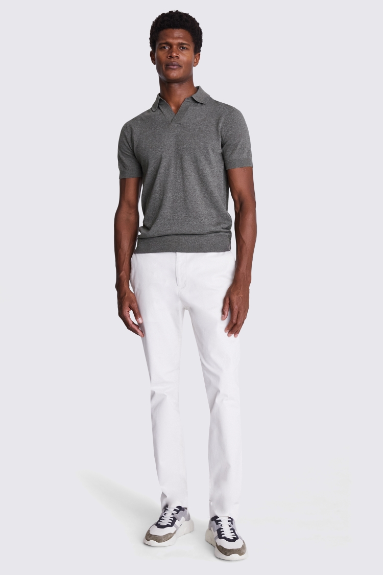 Linen Blend Light Sage Skipper Polo   Buy Online at Moss
