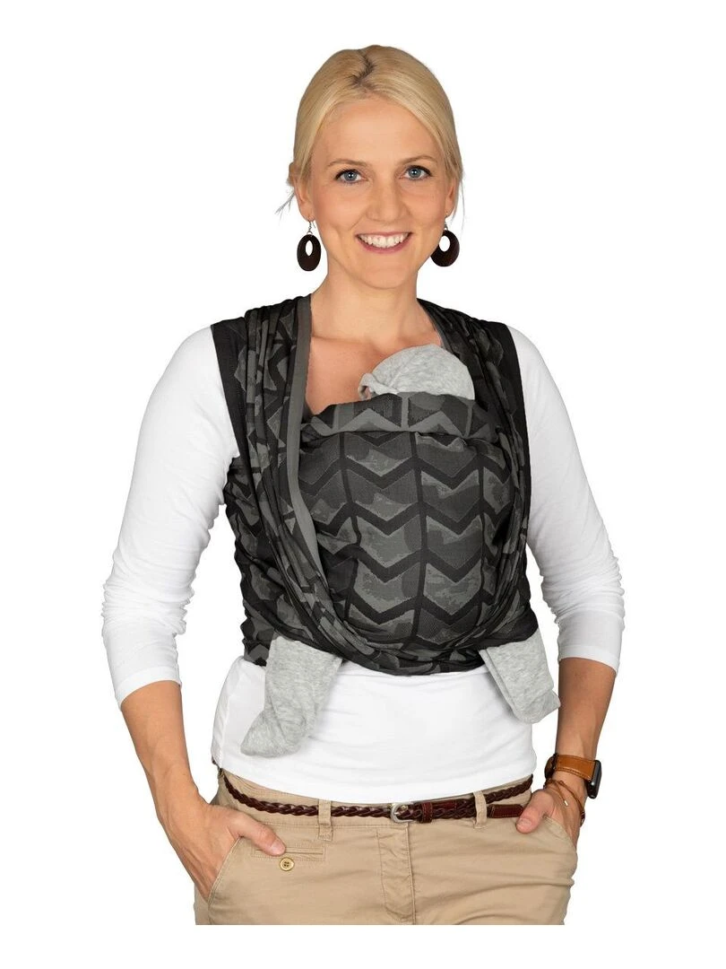 Hoppediz Écharpe de portage tissée bio Gris Gris anthracite