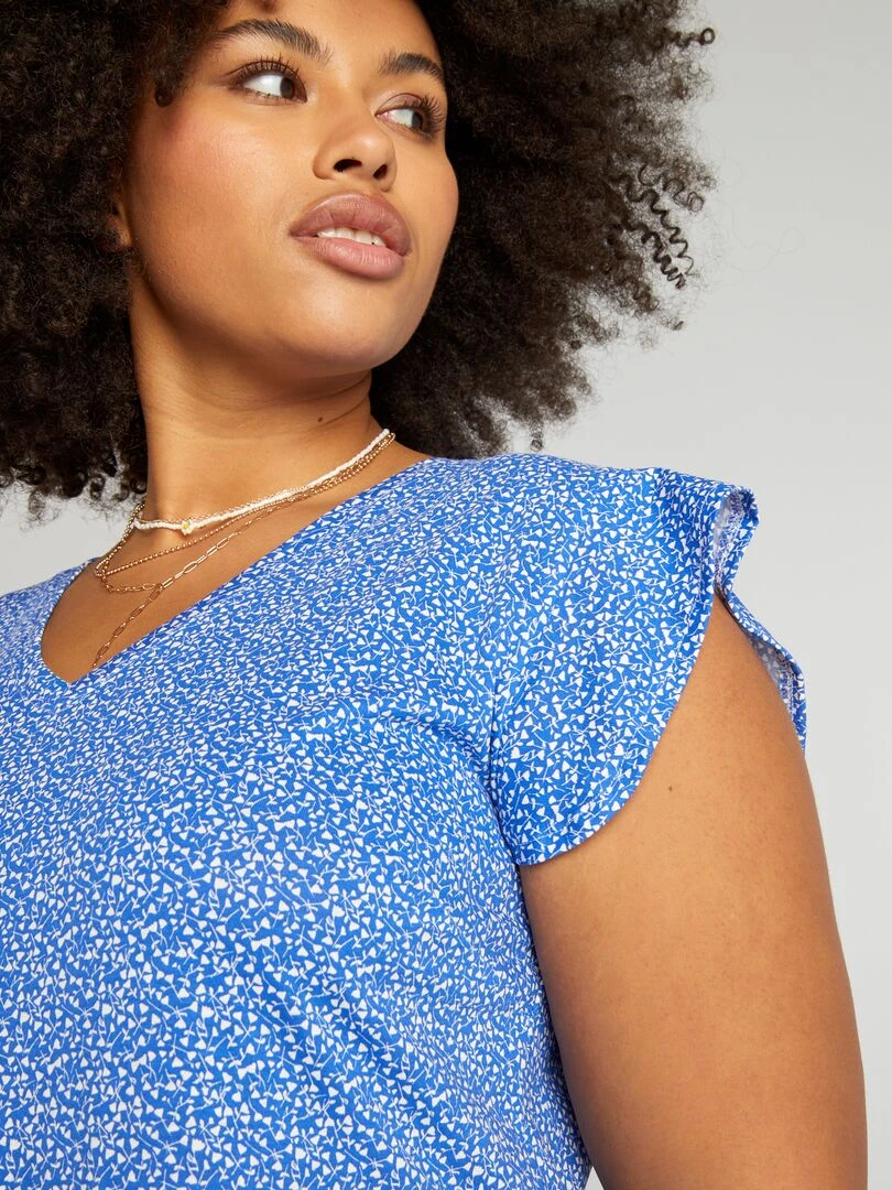 Robe mi longue à étages 'Only Carmakoma' Bleu