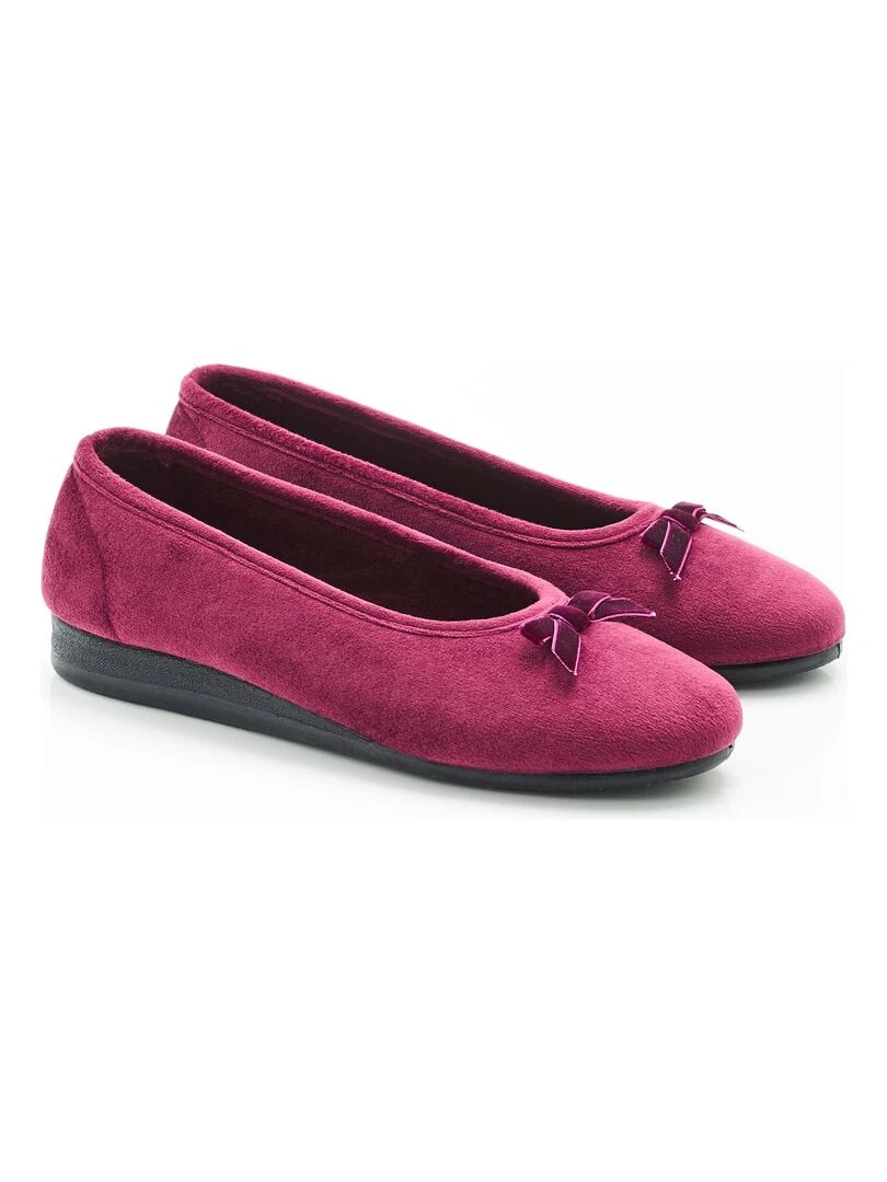 Ballerines aspect velours Damart Rouge