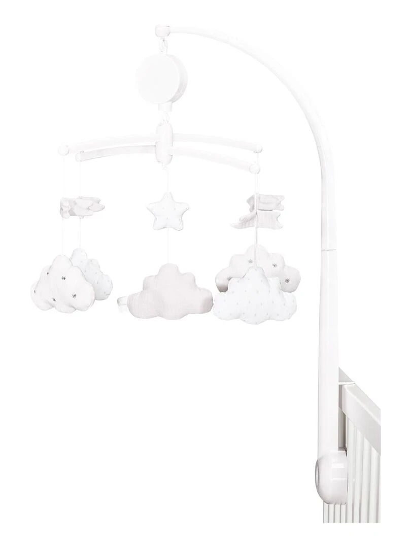 Mobile musical en velours SAUTHON Blanc Gris