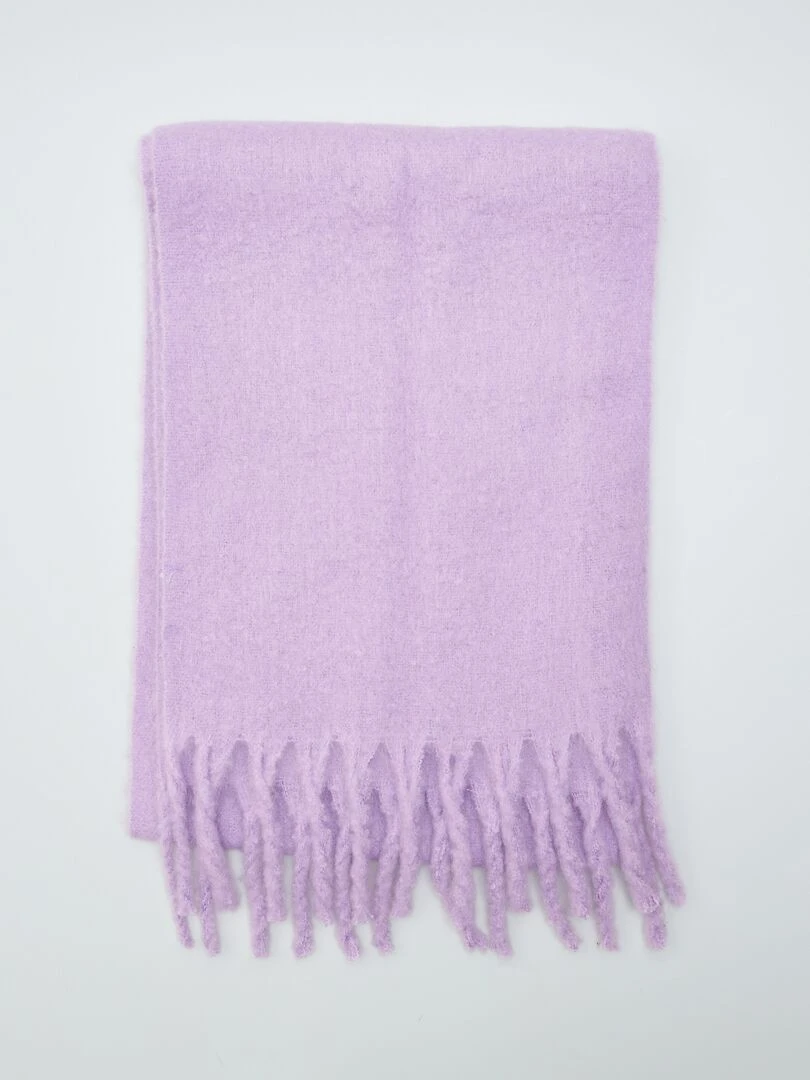 Echarpe plaid avec frange   Lilas