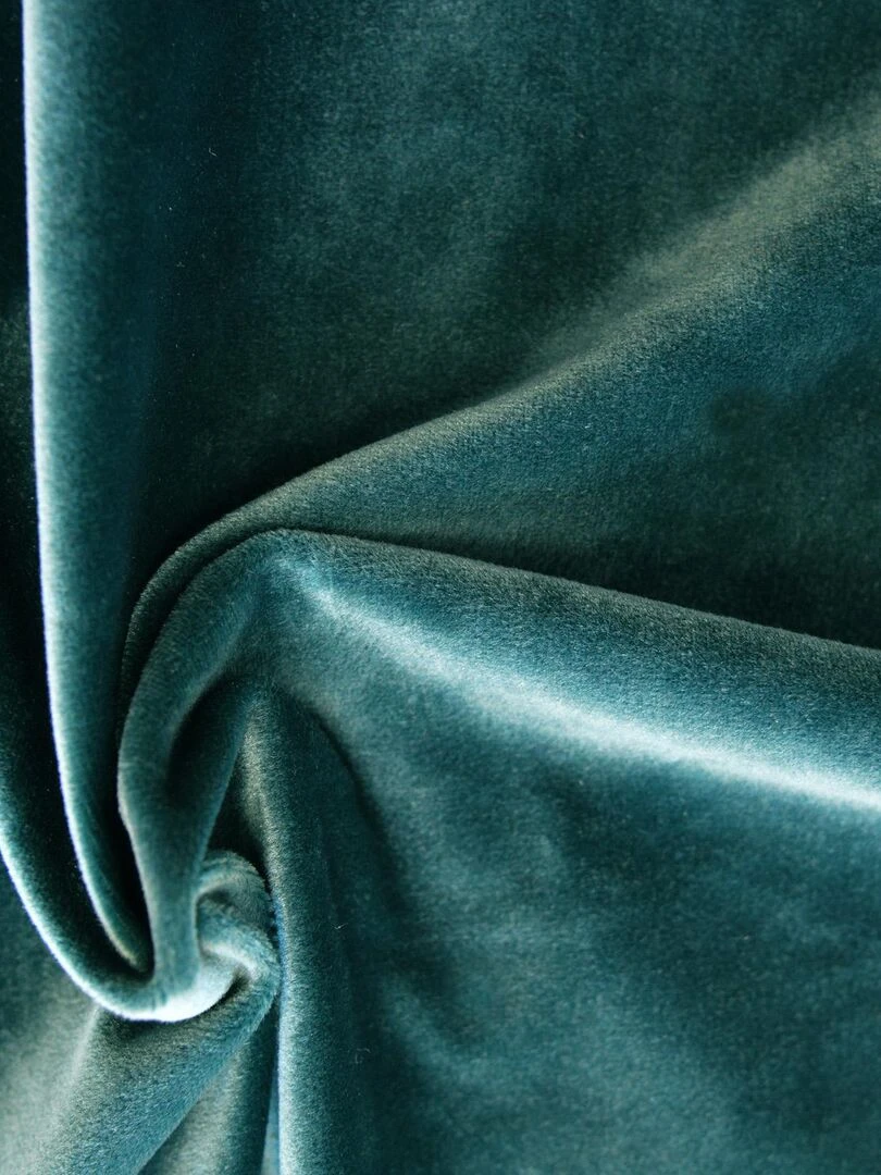 Rideau feutré en velours uni   Bleu canard