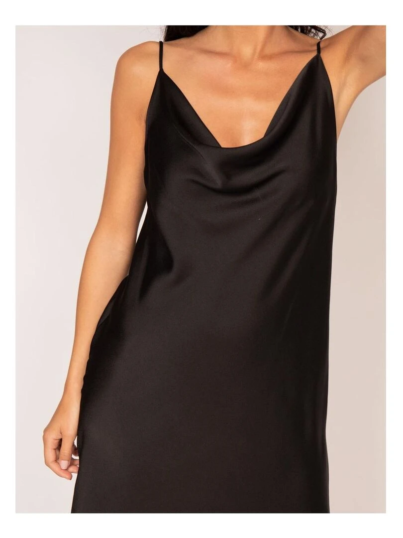 Robe courte satin IDALIA   Noir