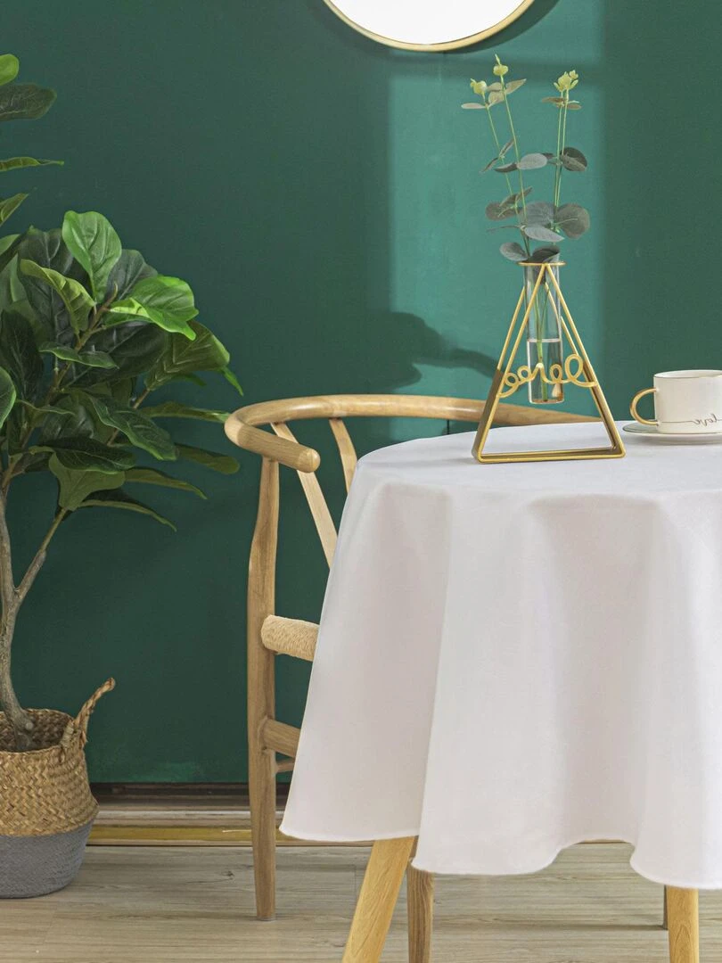 Nappe ronde infroissable et anti tâches   Blanc