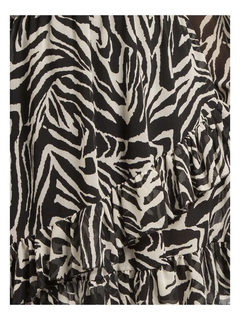Robe courte motifs ICHANA ZEBRE   Noir