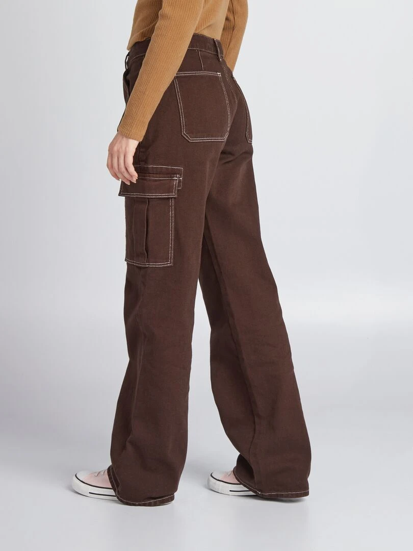Pantalon avec poches à rabats   Marron