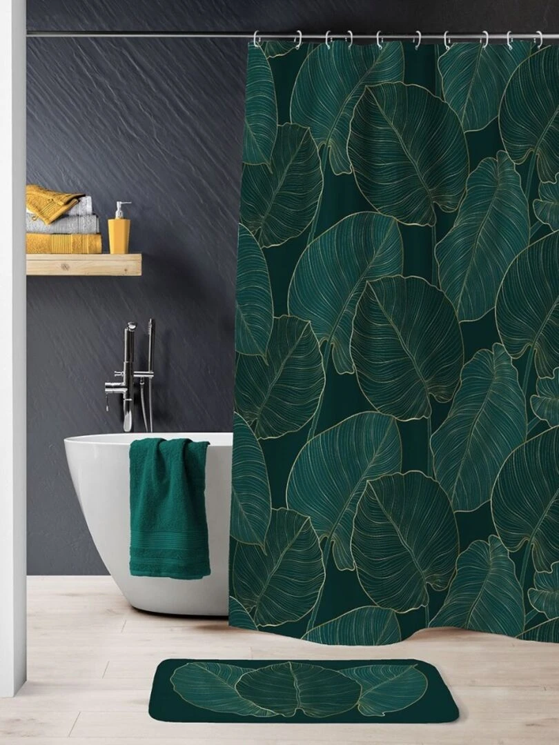Rideau de douche polyester 180x200 Jade Vert