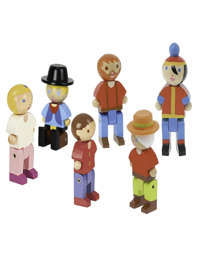 6 Personnages En Bois De L Univers 'jeujura'   N/A