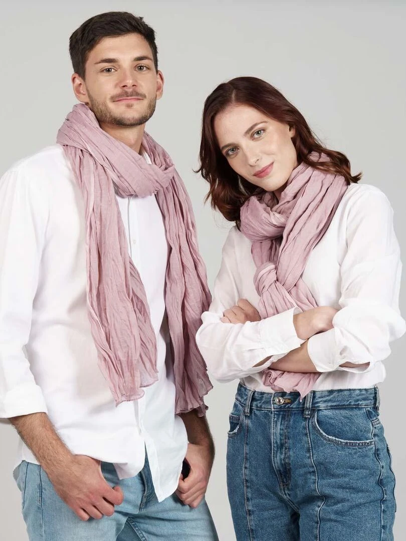 Chèche coton Uni Vieux rose