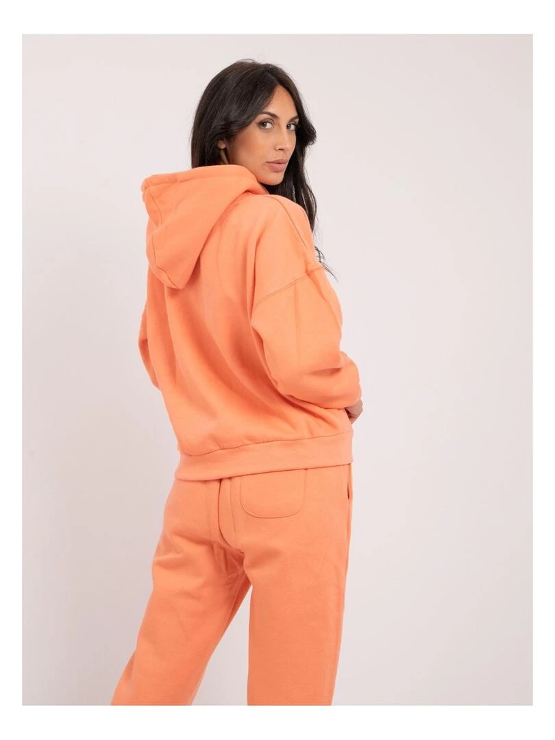 Sweatshirt capuche YLONA Orange corail