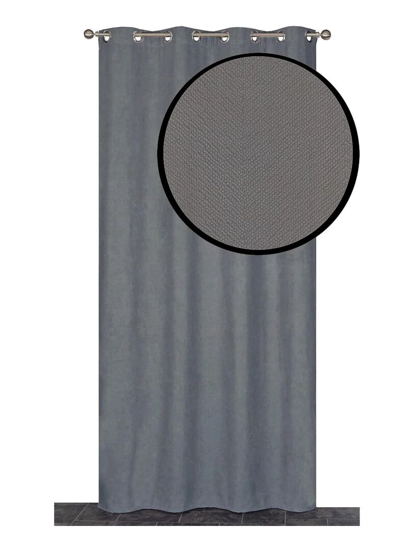 Rideau isolant thermique velours frappé Gris clair
