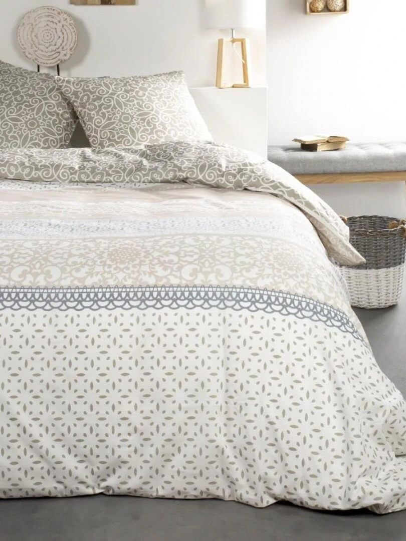 Housse de couette Sunshine Aldemor + taie(s) 100% coton 57 fils Beige