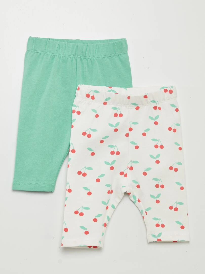 Lot de leggings en jersey 2 pièces Vert