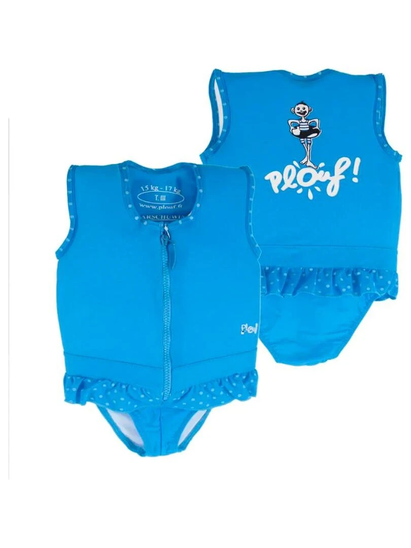 Maillot de Bain Mademoiselle avec Flotteurs Accessoire de Natation Fille Bleu turquoise