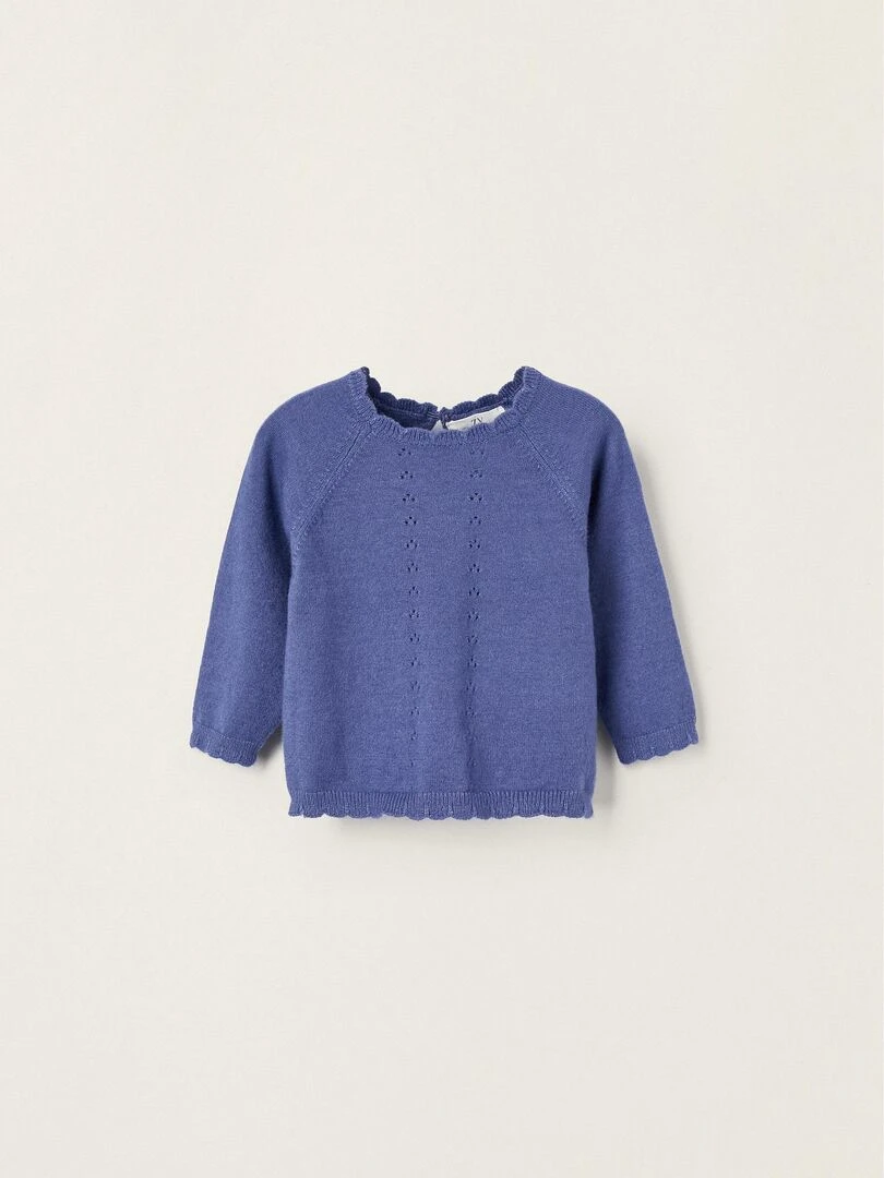 Pull en Maille pour Nouveau Né ATLANTIC COMPANY Bleu