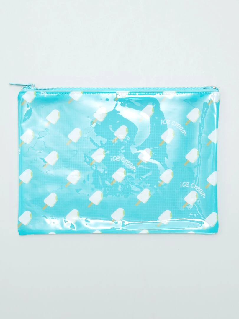 Trousse plastique imprimée Bleu
